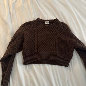 Sunday Best Aritzia cropped cable knit sweater